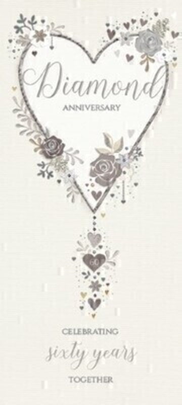 Diamond Wedding Anniversary Card by Paper Rose